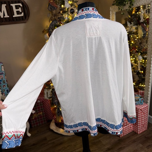 Johnny Was LA • Aztec Embroidered Fly Away Open Drape Cardigan - Picture 3 of 14
